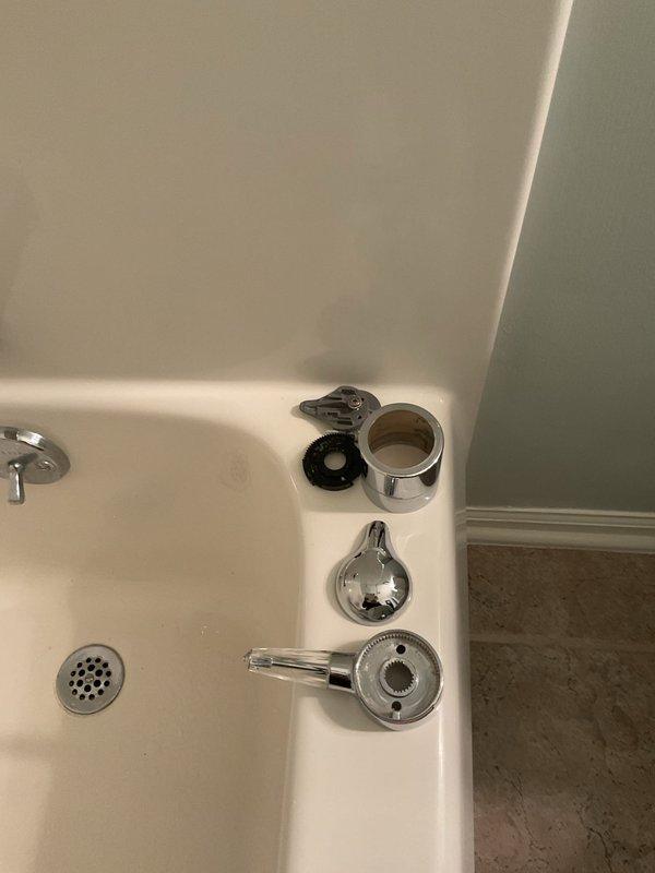 Resolved bathtub faucet leak by replacing worn internal components and gaskets in the single-handle valve assembly. Verified proper function of the diverter mechanism and confirmed no further leakage from spout or handle after installation.