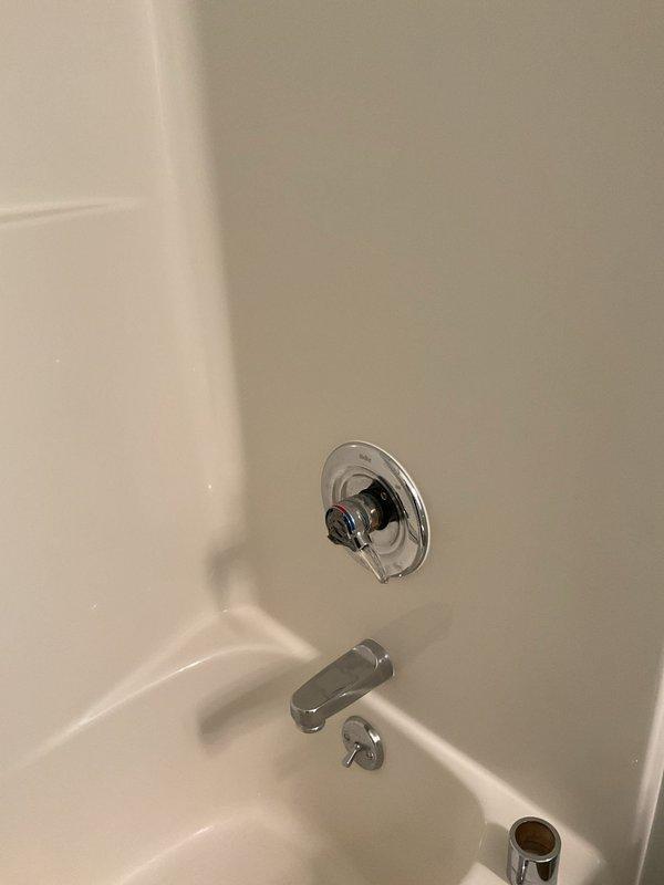 Resolved bathtub faucet leak by replacing worn internal components and gaskets in the single-handle valve assembly. Verified proper function of the diverter mechanism and confirmed no further leakage from spout or handle after installation.