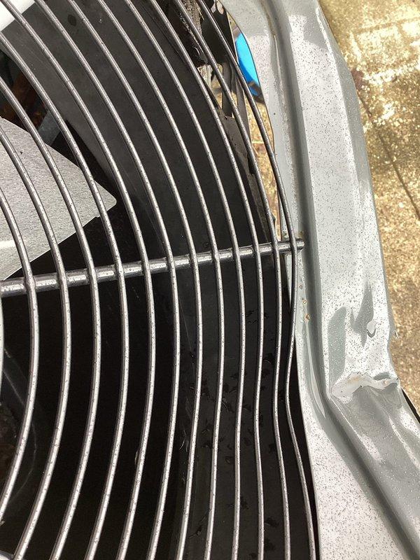 Responded to service call for damaged condenser unit. Upon inspection, identified impact damage to the outdoor unit from fallen ice. Documented damage with photos and notified customer that assessment is needed to determine if repair is possible or if full replacement will be required.