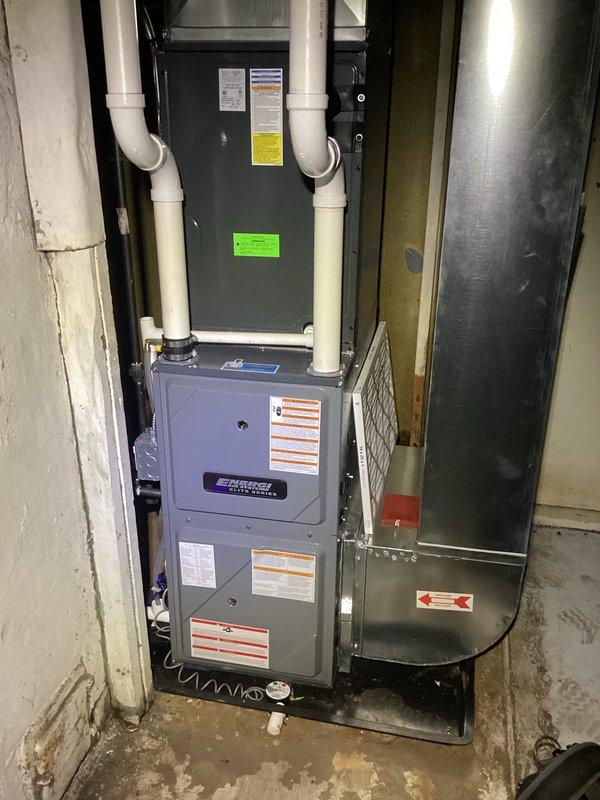 Performed complimentary annual heating maintenance on 1-year-old EnergiAir furnace (model WT 08-2034). Completed full system inspection, including connections to Bradford White water heater and associated ductwork. All components functioning properly with no issues identified.