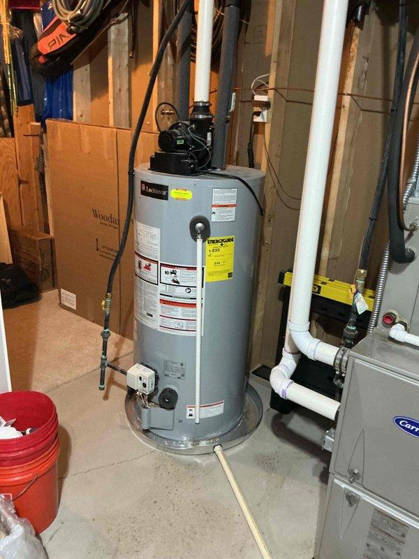 Performed scheduled water heater tune-up and flush on a Lochinmar tanked water heater located in utility room. Service included thorough system inspection, sediment removal, and verification of proper operation of safety controls and valves. Unit is functioning within normal parameters with no issues identified.