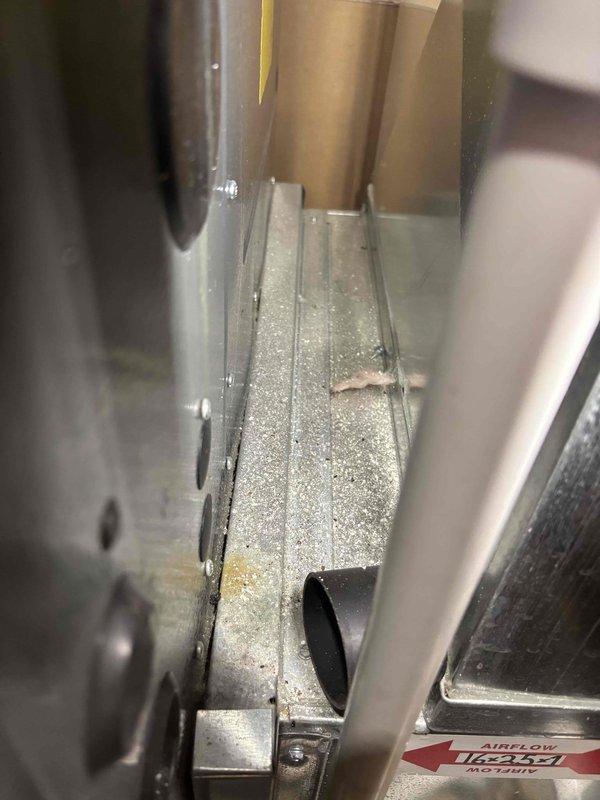 Performed annual furnace and humidifier tune-up on 7-year-old ENE WT system. Inspected internal components including circuit boards, wiring, and ventilation system. Noted significant dust accumulation in the air channel requiring cleaning, with proper airflow restored upon completion.