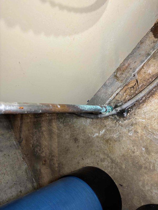Performed complimentary annual boiler tune-up on 16-year-old system with CM from 2020. Inspection revealed significant copper pipe corrosion with rust and teal-colored oxidation at solder joints. Used DEPSTECH camera to examine interior piping, documenting extensive internal corrosion and sediment buildup that requires attention.