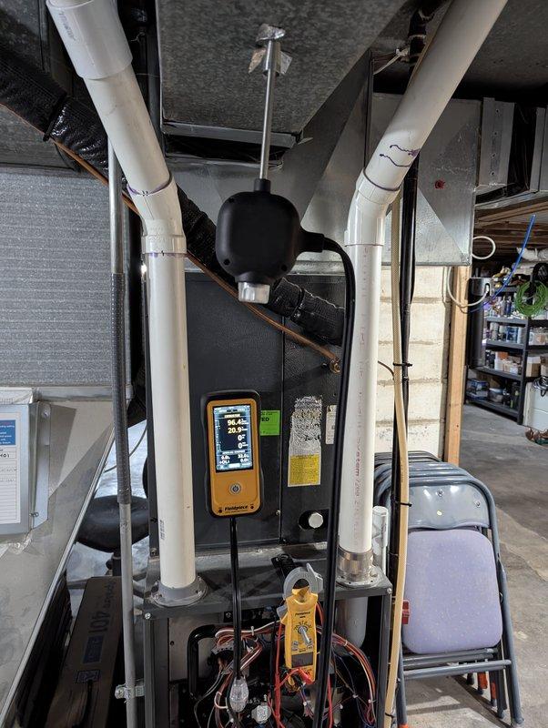 Performed annual heating maintenance on 19-year-old Amana furnace and humidifier system. Conducted complete diagnostic assessment using digital testing equipment, inspected heat exchanger and ductwork integrity. System operating within normal parameters; recommended continued annual maintenance due to equipment age.