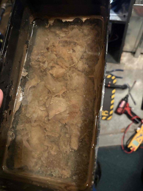 Performed annual heating system maintenance including furnace tune-up with humidifier service. Removed and cleaned condensate collection tray which showed significant mineral buildup and debris accumulation. System was thoroughly inspected and restored to proper operating condition.