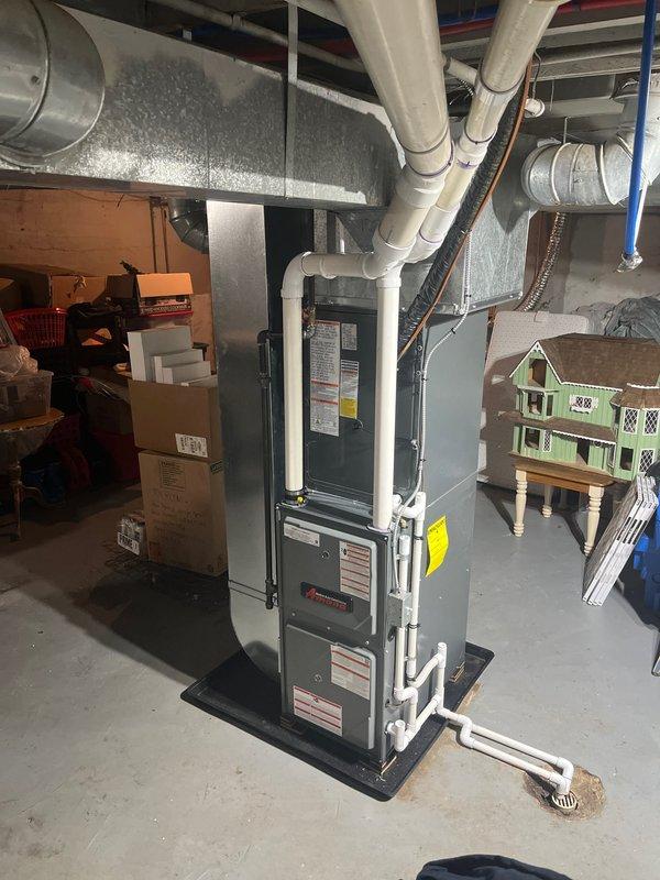 Completed full system replacement including installation of a new high-efficiency furnace, air conditioning unit, and water heater as part of a comprehensive HVAC upgrade. All components were properly connected with appropriate ductwork, PVC venting, and copper plumbing lines. System was fully tested and verified operational with all safety features functioning correctly.