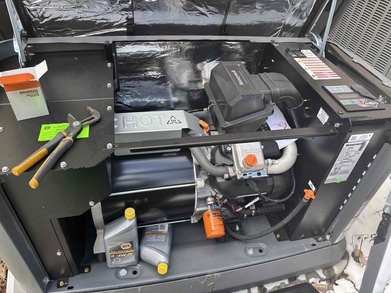Performed annual maintenance on a 1-year-old Generac generator, including a comprehensive tune-up. Inspected engine components, oil system, and control panel functionality. No issues identified; system is operating within normal parameters with next maintenance scheduled for 2025.