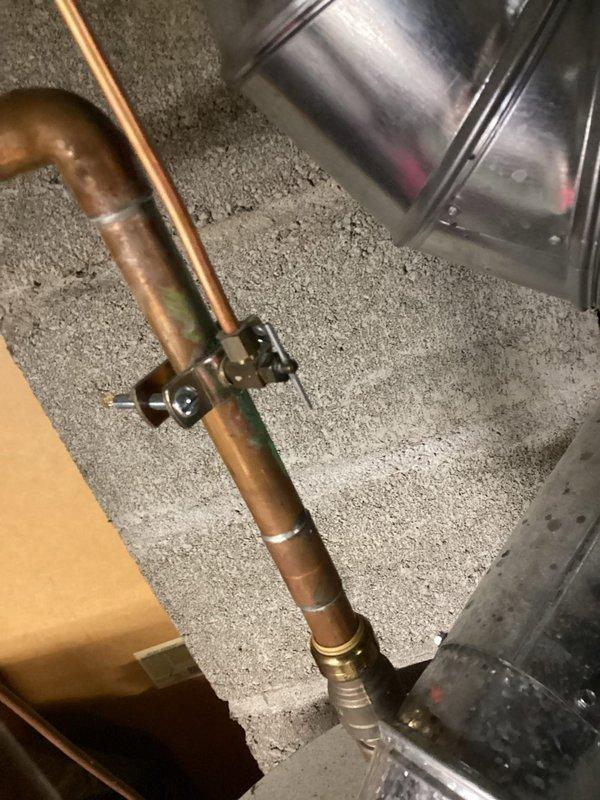 Completed Annual Heating Visit including furnace and humidifier tune-up. Inspected copper plumbing connections and verified proper mounting of HVAC components. System has warranty coverage through 12/2034 with current components showing normal wear but functioning properly.