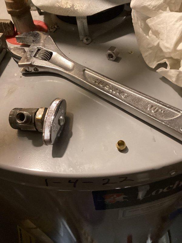 Diagnosed and repaired humidifier system in residence with low humidity issues. Identified water supply leak at connection point causing wall moisture damage and insufficient humidification. Replaced damaged valve fitting and restored proper water flow to unit, ensuring optimal humidity levels for the 22-year-old system.