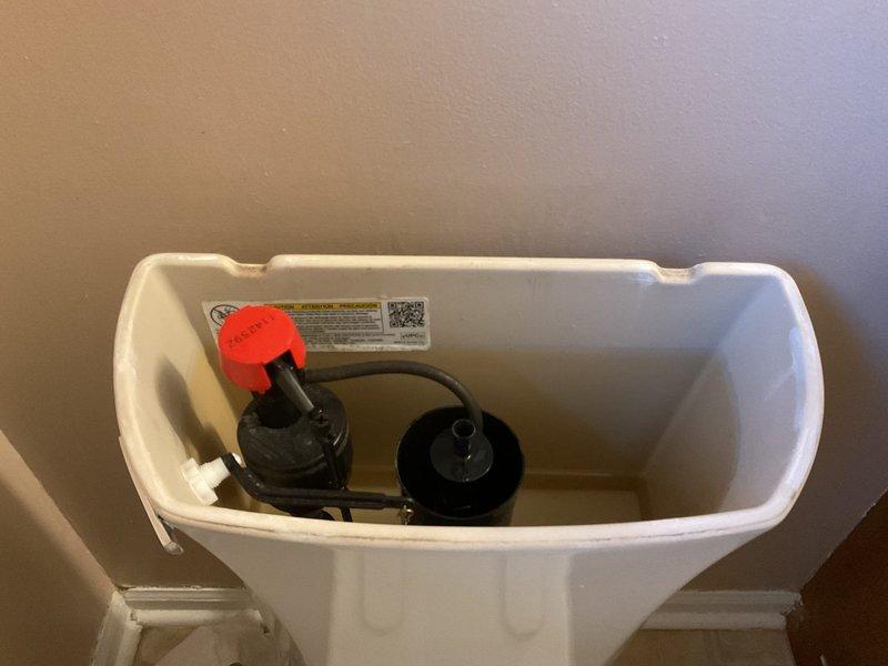 Replaced internal toilet components in client's Kohler K3977 Wellworth toilet with new manufacturer parts. Removed old flush valve mechanism and fill valve, installing new Kohler guts per client's pre-ordered specifications. Tested flushing operation and confirmed proper water level and function after installation.