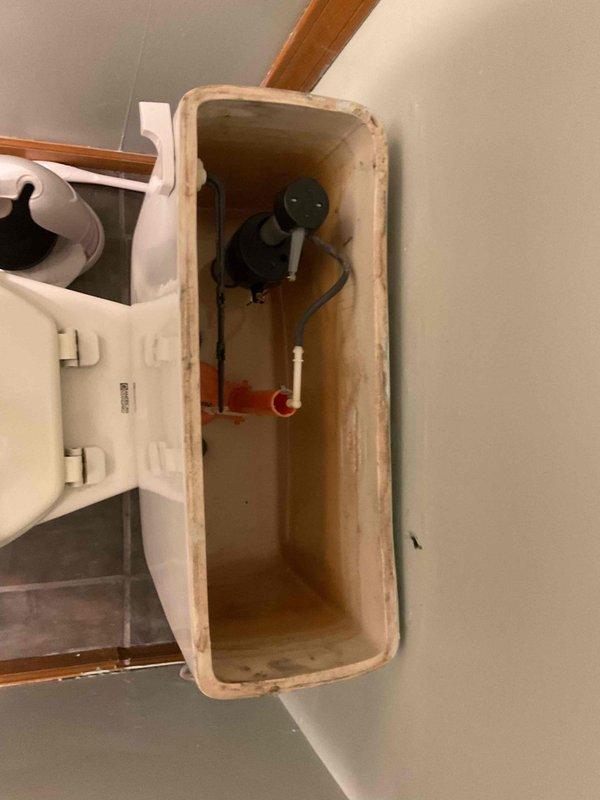 Replaced internal toilet components in client's Kohler K3977 Wellworth toilet with new manufacturer parts. Removed old flush valve mechanism and fill valve, installing new Kohler guts per client's pre-ordered specifications. Tested flushing operation and confirmed proper water level and function after installation.