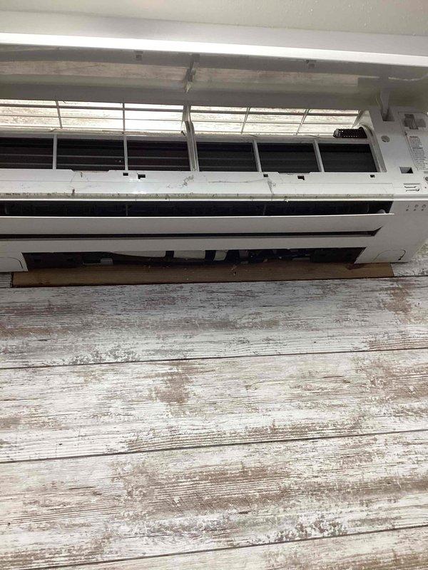 Responded to client concern regarding mini-split system operation after suspected rodent intrusion. Upon inspection of the Fujitsu unit (approximately 2 years old), discovered damaged insulation and evidence of rodent activity near the refrigerant lines. Cleaned internal components, verified proper system operation, and secured access points to prevent future pest intrusions.