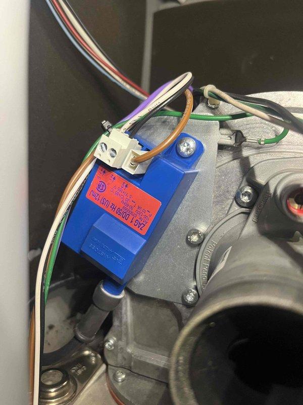 Completed QUOTR-Quoted Repair on HVAC system, replacing faulty electrical switch/sensor component with significant wiring connections. Additionally, cleaned severely corroded drain assembly that showed extensive mineral buildup and limescale formation, restoring proper drainage functionality.