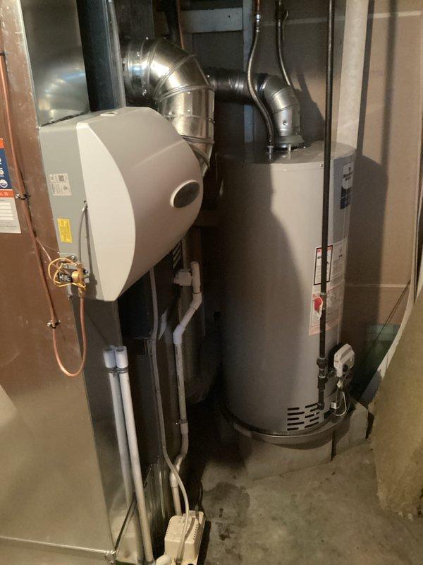 Successfully completed installation of new furnace system in residential mechanical room. Properly connected all ductwork including 90-degree metal elbows and ensured compatibility with existing water heater and PVC/copper piping infrastructure. System was tested and verified to be functioning according to manufacturer specifications.