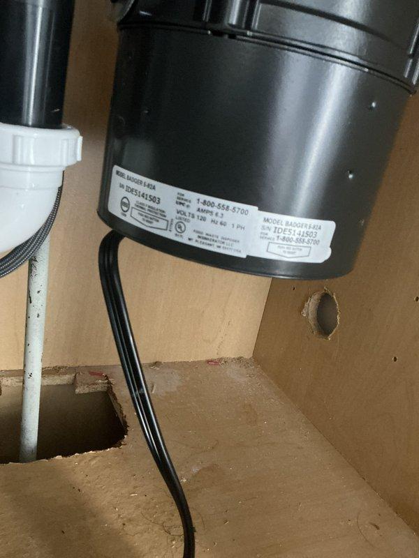 Replaced faulty garbage disposal unit under kitchen sink. Installed new InSinkErator model with proper electrical and plumbing connections. System tested and verified operational with no leaks.