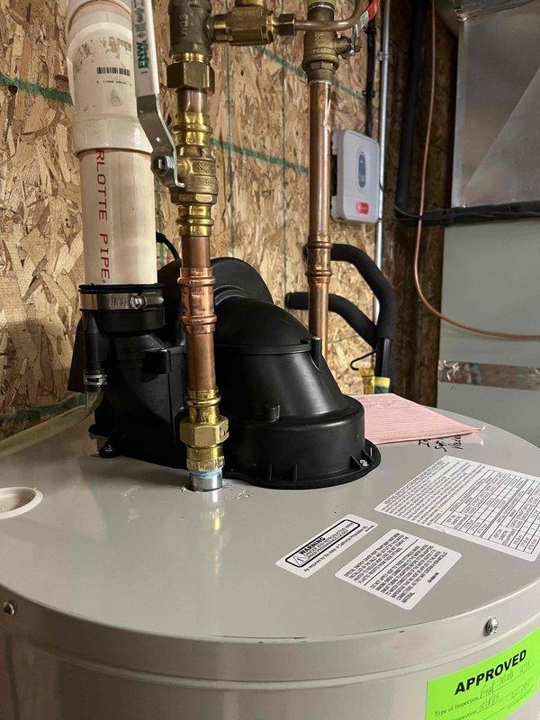Successfully completed the aluminum anode rod replacement on water heater as quoted. Verified proper connection of copper pipes and brass fittings at the hot water outlet. System was tested and is functioning correctly with no leaks observed at connection points.