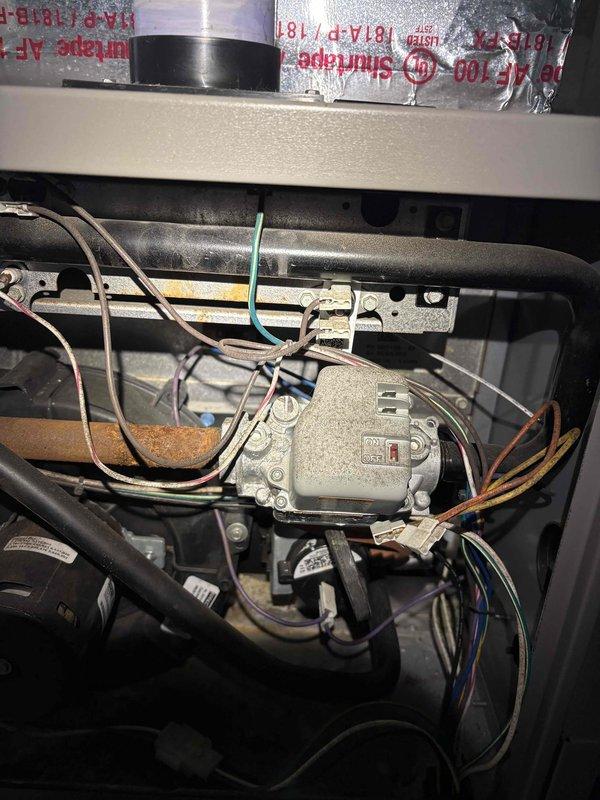 Responded to NH call for 10-year-old furnace not heating. Upon inspection, found faulty gas valve and wiring issues at the control board. Replaced gas valve, restored proper electrical connections, and verified system operation with multiple heating cycles.