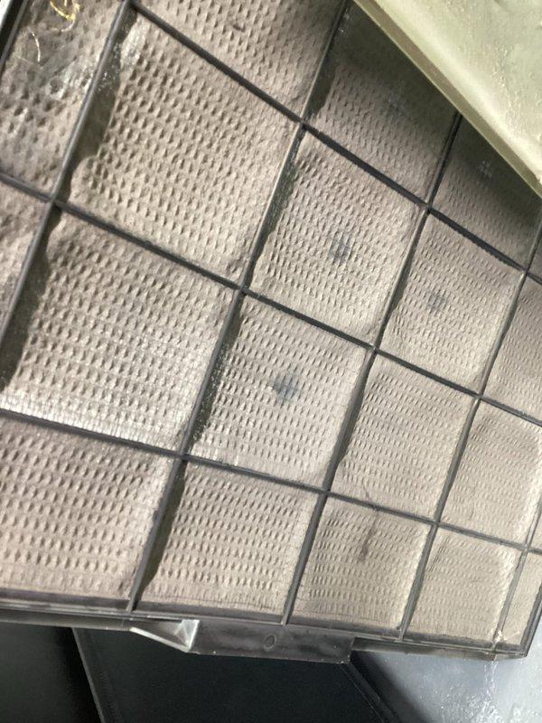 Performed annual heating maintenance on 14-year-old ICP furnace. Inspected system and found extremely dirty air filter with significant buildup severely restricting airflow. Replaced filter to restore proper system operation and efficiency.