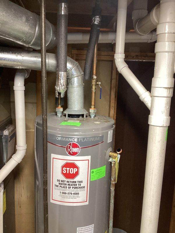 Arrived on site and successfully completed the quoted repair work on the Rheem Performance Platinum water heater system. Replaced the expansion tank and pressure relief valve as specified, ensuring proper pressure regulation and system safety. All connections were verified secure with no leaks observed during final inspection.