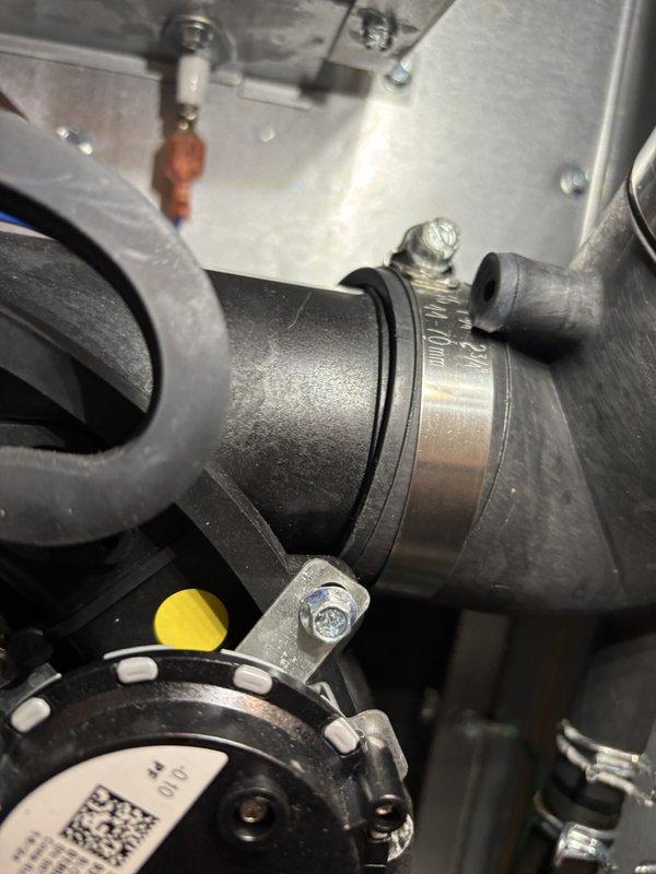 Performed annual furnace tune-up on customer's system per ENE warranty agreement. Inspected ductwork connections and verified secure attachment of all clamps. Examined motor assembly and mounting brackets, noting all components in good working condition with no signs of leaks or deterioration. System is functioning properly with no issues detected.