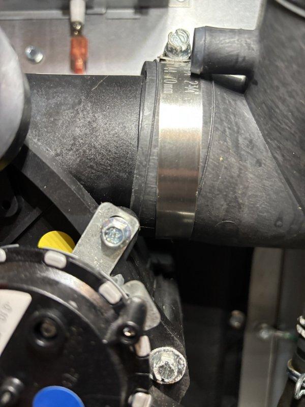 Performed annual furnace tune-up on customer's system per ENE warranty agreement. Inspected ductwork connections and verified secure attachment of all clamps. Examined motor assembly and mounting brackets, noting all components in good working condition with no signs of leaks or deterioration. System is functioning properly with no issues detected.