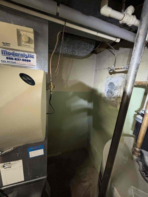 Completed annual heating maintenance on EnergiAir furnace (Model WT 03-2035, 2013 manufacture date) with connected Aprilaire humidifier. Performed comprehensive tune-up including inspection of all components, connections and ductwork, with particular attention to the humidification system as requested. Equipment is functioning within normal parameters and service was documented with photos of the complete HVAC system.