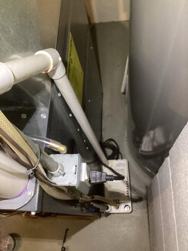 Completed annual heating maintenance on 4-year-old EnergiAir furnace (WT 02-2031, manufactured 2020). Inspected PVC venting system, electrical connections, and condensate pump for proper operation. Visual inspection showed all components functioning normally with no immediate concerns. No humidifier present in the system.