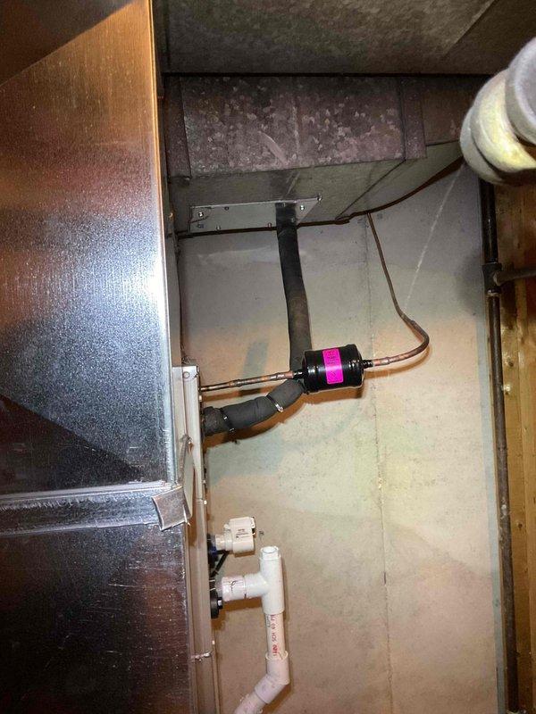 Completed annual heating maintenance on 1-year-old Carrier furnace (model WT 11-2029, manufactured 2021) with integrated humidifier. Inspected circuit board connections and verified proper operation of all components. System is functioning within manufacturer specifications with no issues detected.