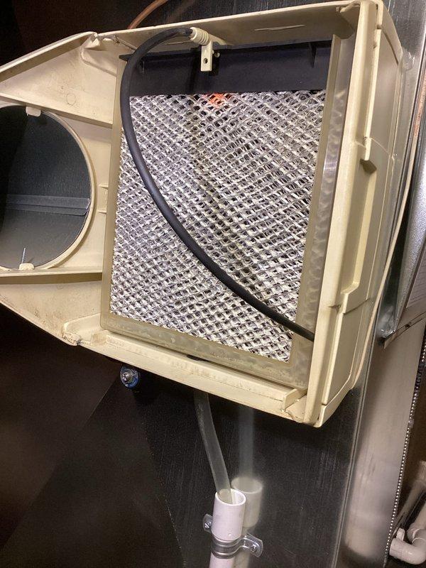 Performed annual maintenance on 2-year-old EnergiAir WT 12-2033 furnace system with attached humidifier. Inspected internal components, checked filter condition which showed some accumulation of debris, and verified proper operation of all PVC venting connections. System is functioning within normal parameters; no issues requiring immediate attention were identified.