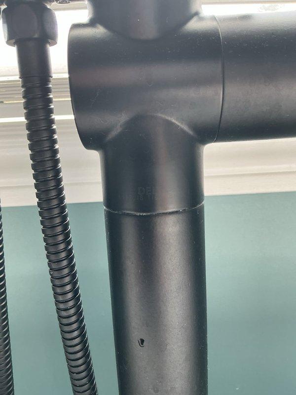 Responded to service call for two plumbing issues. Replaced corroded water supply line to toilet after disconnecting it from shut-off valve, installing new PVC components to ensure proper connection and prevent future leaks. Diagnosed and adjusted mixing valve in bathtub faucet system to restore proper hot water flow, confirming functionality with temperature test.