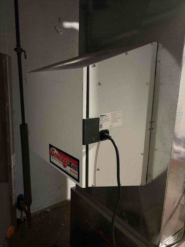 Completed full FSTU on customer's furnace system, which included inspection of the GeneralAire air treatment unit and Aprilaire humidifier mounted to the ductwork. System appears to be less than 10 years old and in good working condition with all components properly installed and functioning as designed.