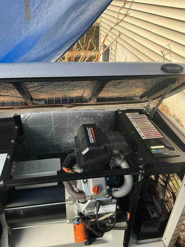 Performed 10-year tune-up service on Generac generator, which included inspection of engine components, oil filter, and electrical connections. All systems were verified to be in proper working condition with no visible damage or deterioration noted. Completed manufacturer-recommended preventative maintenance procedures to ensure continued reliable operation.
