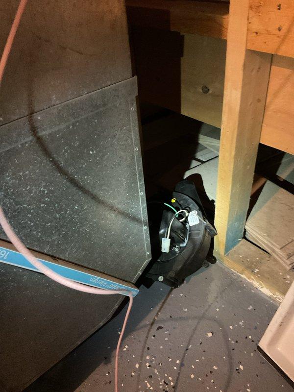 Responded to service call for a non-functional furnace, approximately 15 years old. Upon inspection, discovered significant wear on the heat exchanger panel and assessed the unit installed in the basement utility area. Determined furnace required replacement due to age and condition; advised customer accordingly.