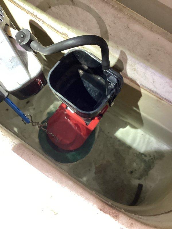 Diagnosed and repaired malfunctioning toilet system by replacing the damaged flush valve assembly. Discovered significant mineral buildup on the old valve which was preventing proper water flow and seal formation. After installation of new components, tested system functionality and confirmed complete resolution of the issue.