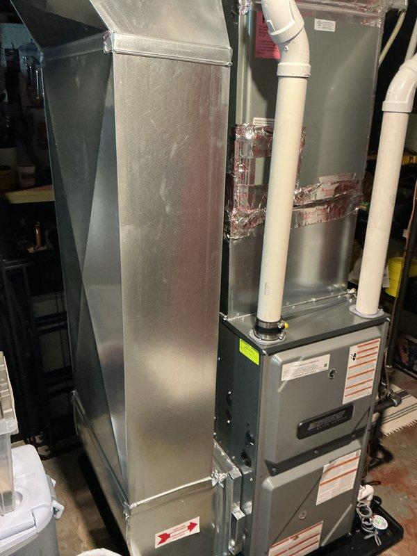 Completed annual heating maintenance on a 2018 EnergiAir furnace (model WT 08-2035). Performed comprehensive tune-up with visual inspection of all components, confirming proper installation of PVC venting and sealed ductwork connections. No issues identified with the system; unit is operating within manufacturer specifications.