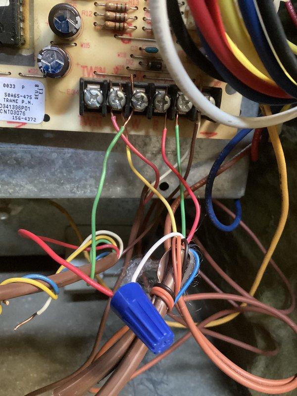 Successfully replaced blower motor on existing HVAC system, including reconnection of all electrical components and verification of proper circuit board connections. System is now functioning correctly with the new blower installed and all wiring properly secured.