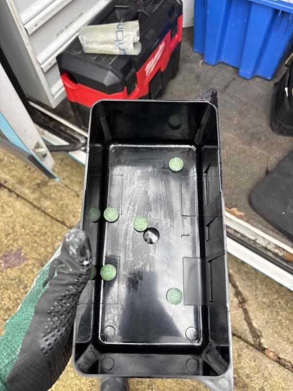 Performed annual heating maintenance on 14-year-old Goodman furnace. Cleaned condensate drain pan which showed significant mineral buildup and algae growth. Replaced drain pan tablets to prevent future biological growth and ensure proper drainage function.