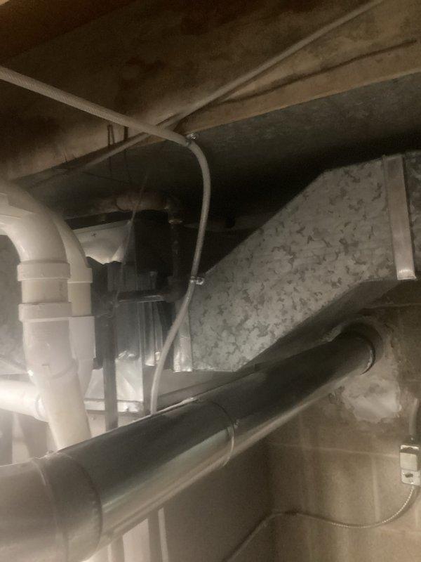 Successfully completed furnace installation in utility basement area, replacing existing unit. Properly connected new furnace to existing ductwork and verified all connections were secure and properly insulated.