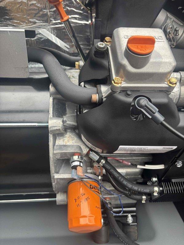Performed scheduled tune-up on Honeywell generator (0-year unit, CM: 2023). Inspected and verified proper operation of all key components including fuel system with orange filter assembly and control panel indicators showing normal operation. Unit appears well-maintained with no visible issues detected.