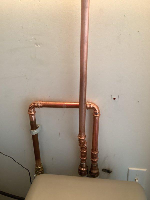 Successfully installed customer-supplied water softener, which included removing the existing unit and installing new copper supply lines with proper fittings and connections. Completed all necessary plumbing work, ensuring secure soldered joints and proper integration with the existing water system.