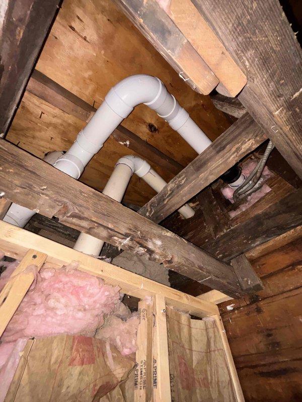 Successfully opened drywall to access and replace leaking section of 4" pipe in ceiling. Removed toilet on main floor bathroom to conduct camera inspection of the line, identifying and resolving the secondary cause of clogging.