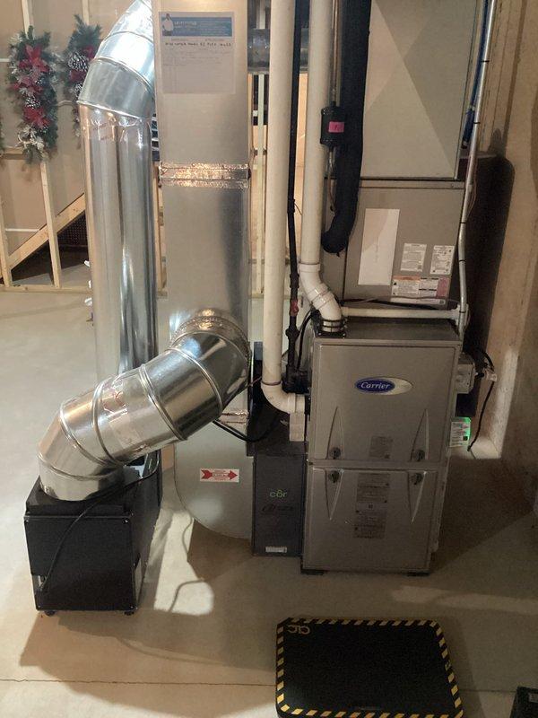 Completed annual heating maintenance on 6-year-old Carrier furnace and humidifier system. Inspected blower motor bearings as previously noted during AC service in August 2024, finding them in acceptable operating condition. System is functioning properly with all components tested and verified operational.
