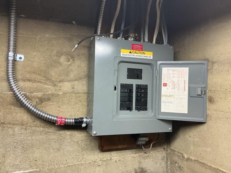 Completed estimate for residential electrical panel upgrade. Conducted visual inspection of existing exterior main service equipment (meter, disconnect switch, and panel) and interior breaker panel with solar connection. Documented current installation with photos to develop appropriate upgrade specifications.