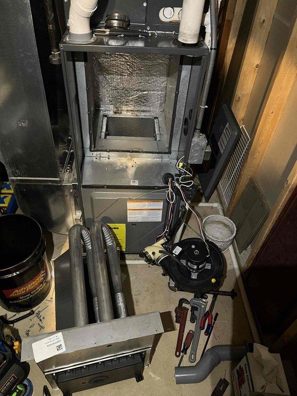 Completed quoted repair to replace heat exchangers in residential furnace system. Accessed internal components, removed faulty heat exchangers, and installed new units according to manufacturer specifications. Verified proper operation of blower motor connections and control board functionality before completing the 4-hour service call.