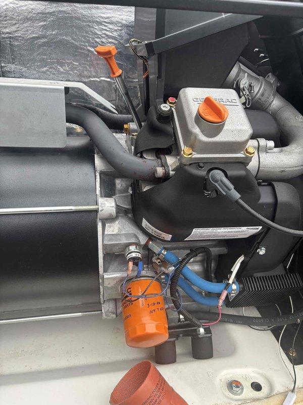 Performed scheduled maintenance on 4-year-old Generac generator after previous service was canceled due to propane odor. Confirmed DTE's assessment of no gas leaks, then completed full inspection of engine components, fuel system, and electrical connections. Serviced oil system and verified proper operation of all generator functions to ensure reliable emergency power capability.