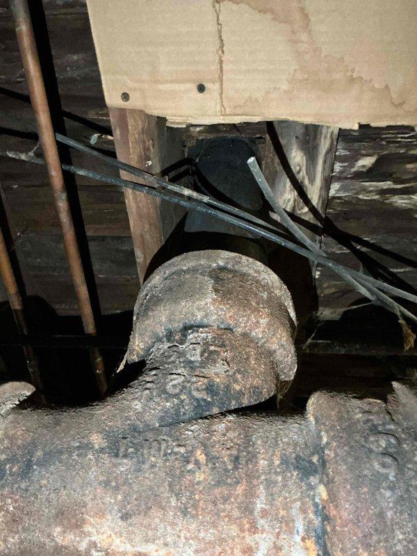 Completed inspection of aging plumbing system with extensive galvanized pipe corrosion throughout basement area. Documented severe rust damage on main supply lines and compromised T-junction connections. Provided comprehensive estimate for complete removal of all galvanized piping and full conversion to PVC/CPVC system to prevent future corrosion issues and ensure code compliance.