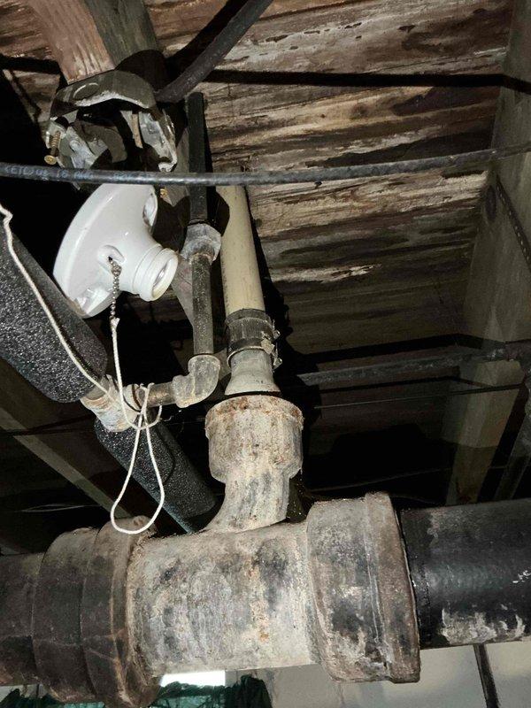 Completed inspection of aging plumbing system with extensive galvanized pipe corrosion throughout basement area. Documented severe rust damage on main supply lines and compromised T-junction connections. Provided comprehensive estimate for complete removal of all galvanized piping and full conversion to PVC/CPVC system to prevent future corrosion issues and ensure code compliance.
