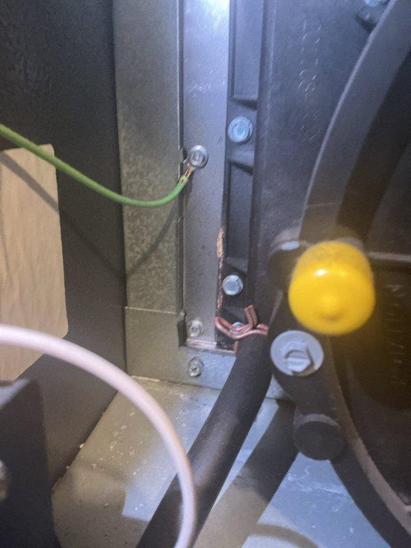 Performed annual heating tune-up on 12-year-old ENE system per club membership. Inspected electrical connections and identified corrosion on terminal connections. Cleaned corroded contacts and verified proper grounding of control board to ensure safe operation.