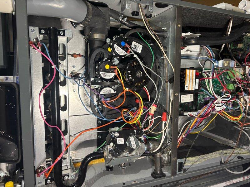 Responded to no-heat service call where customer reported furnace not turning on due to sump pump failure that triggered water sensor shutdown. Upon inspection, verified water sensor activation from basement flooding; reset system after confirming water levels had receded and verified proper operation of furnace components including ignition sequence, blower function, and safety controls.