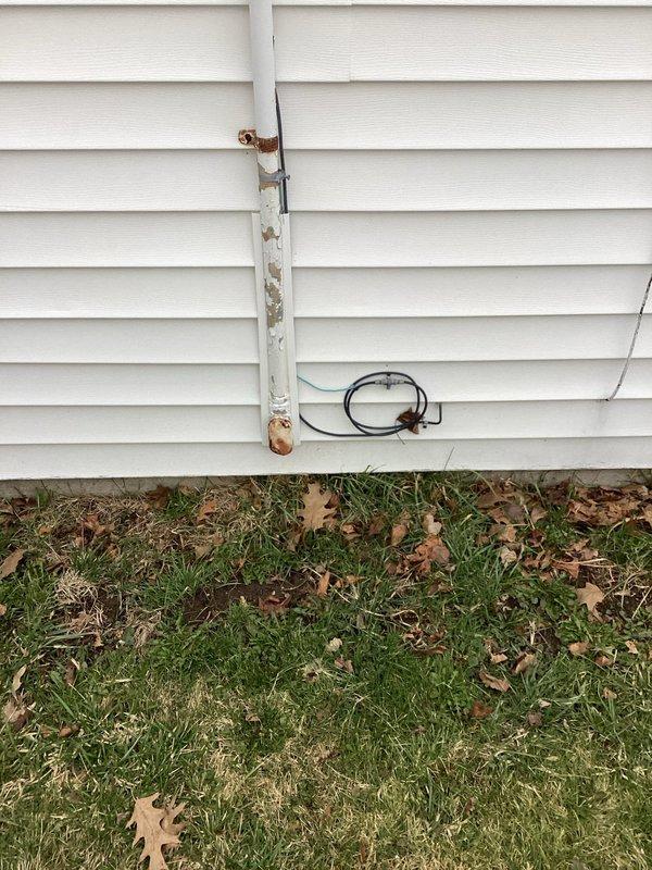 Conducted site assessment for upcoming electrical installation project, documenting existing electrical panel configuration and examining deteriorated exterior conduit requiring replacement. Photographed current conditions to develop appropriate scope of work and procured necessary materials for scheduled Tuesday installation.